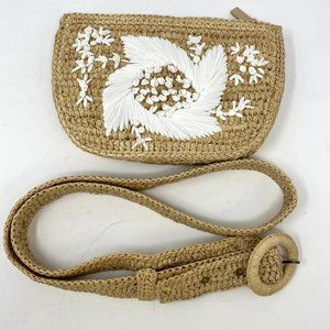 Zimmermann Whitewave Honeymoon Embroidered Raffia Belt Bag